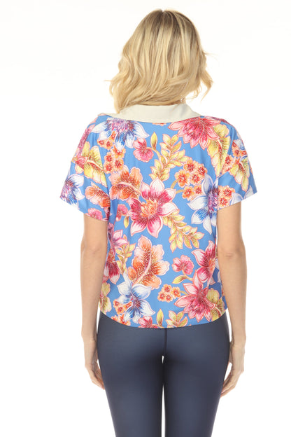 Johnny Was Bee Active Leilah Boxy Polo Tee A0125-1
