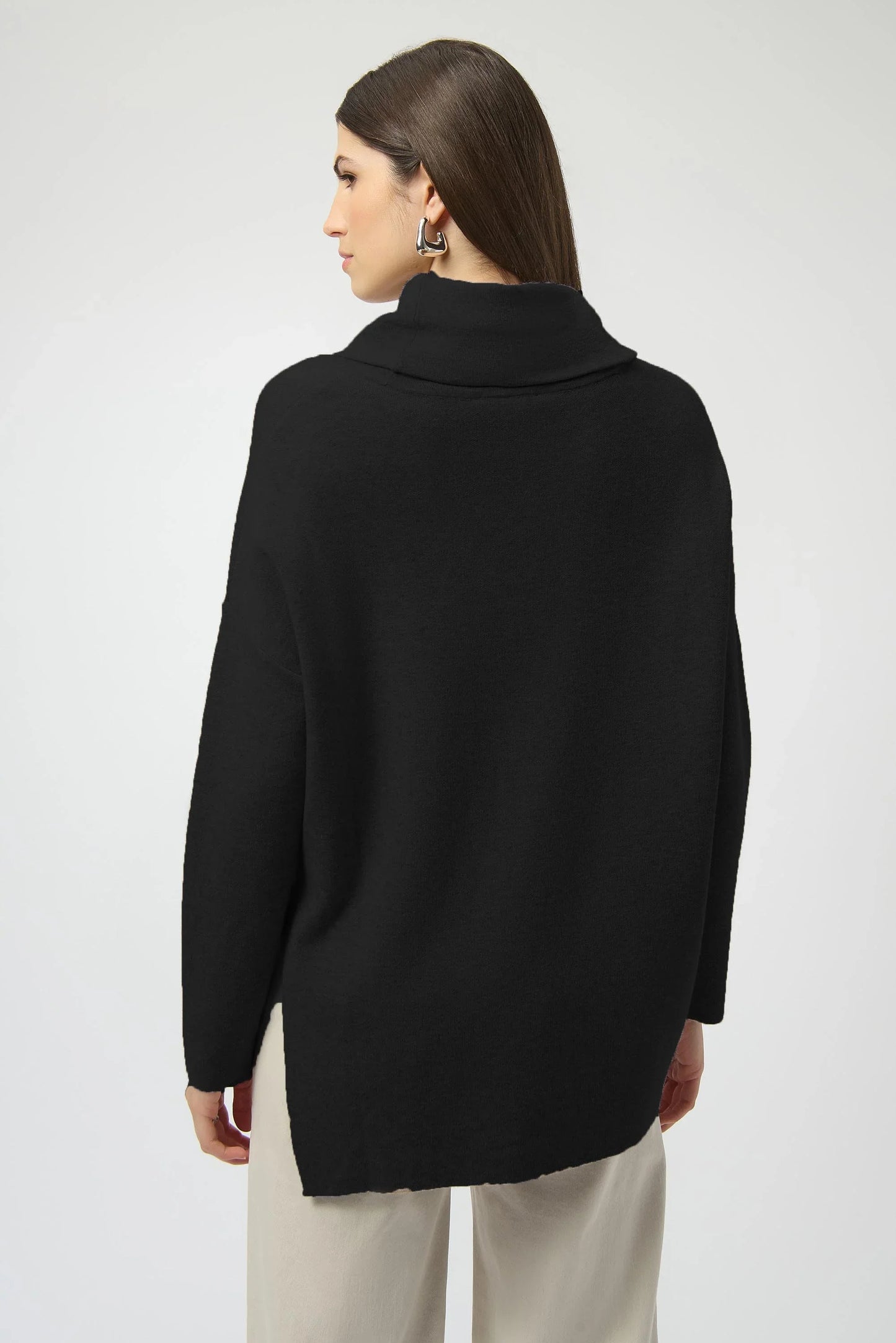Joseph Ribkoff Cowl Neck Embellished Asymmetric Sweater Top 253913