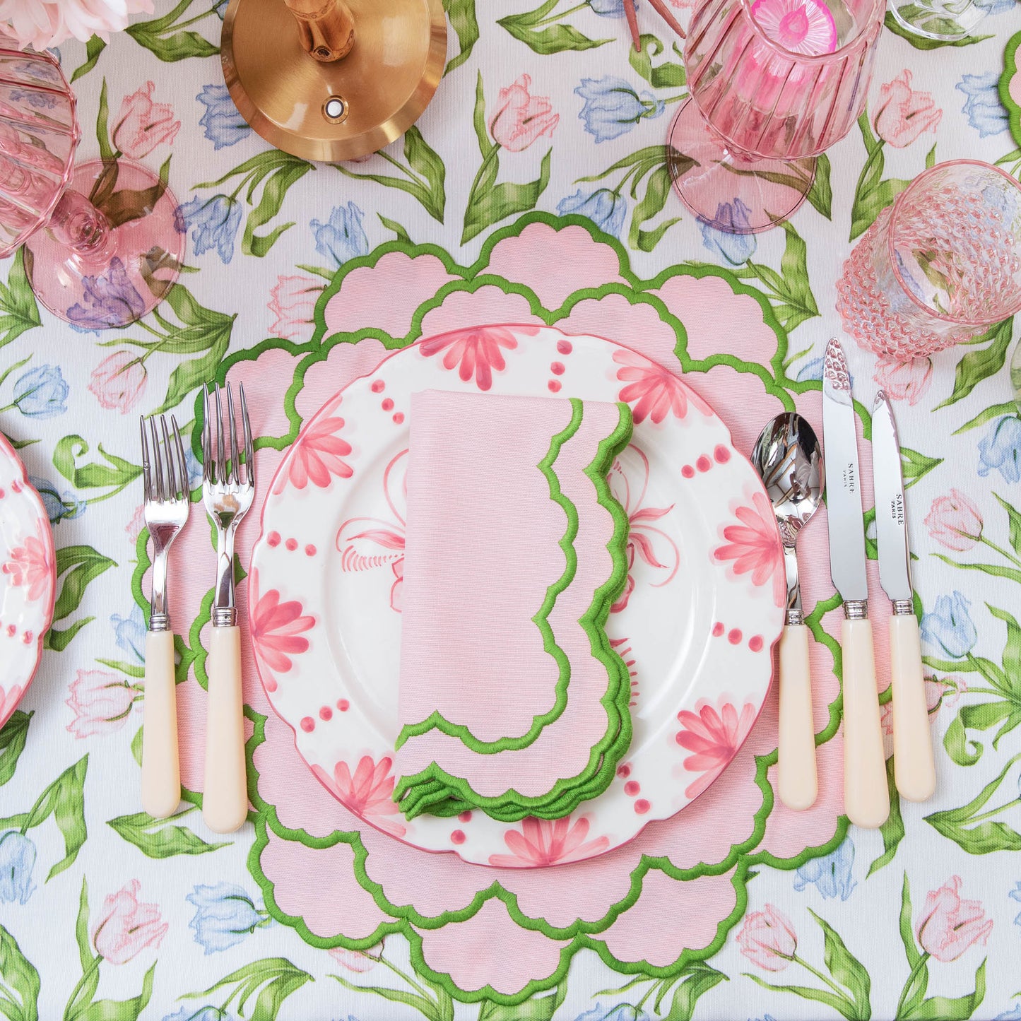 Pink & Green Lily Placemats (Set of 4)