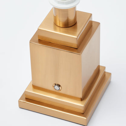 Square Rechargeable Lamp with Red Velvet Bow Shade (18cm)