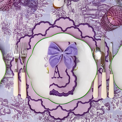 Lilac Velvet Napkin Bows (Set of 4)