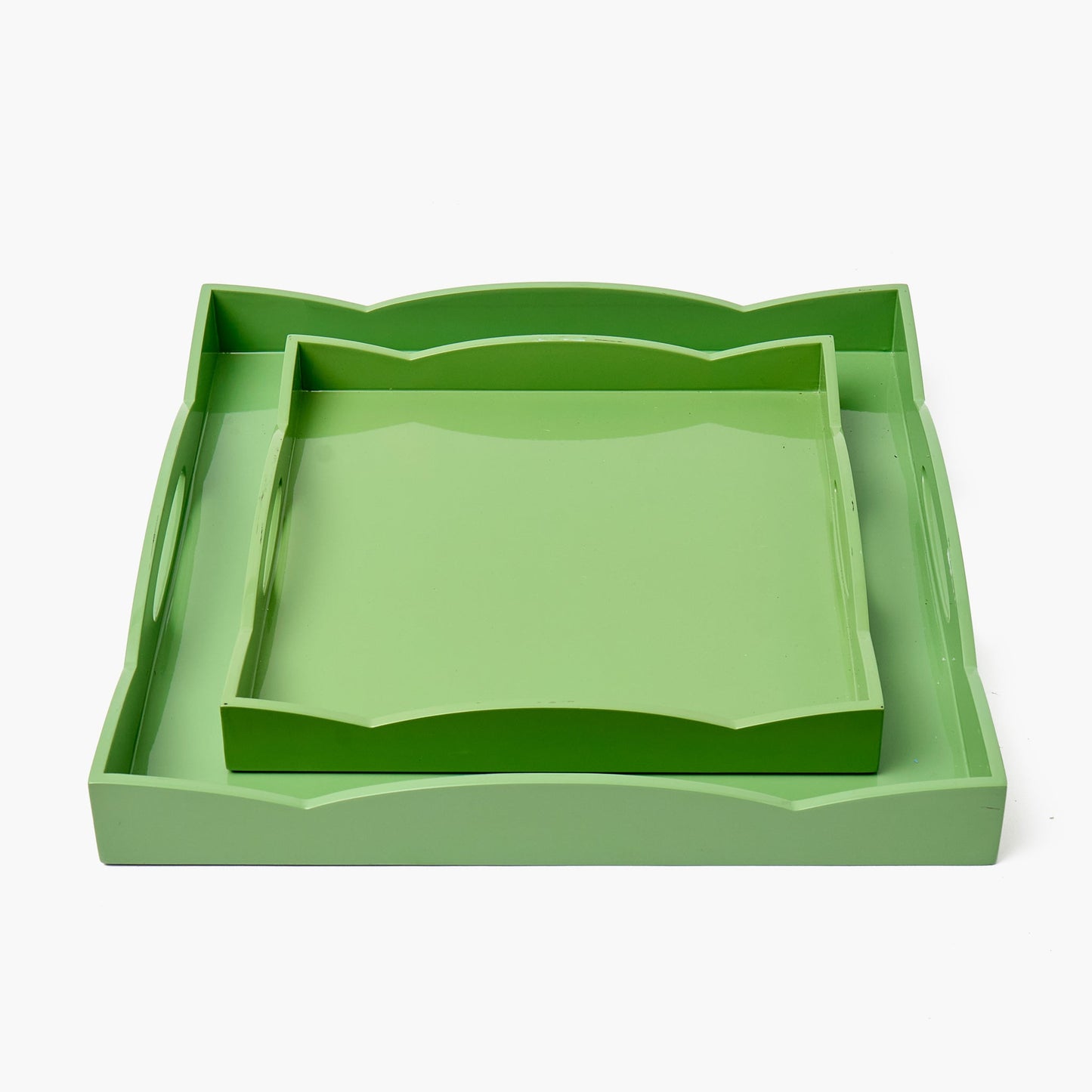 Small Green Lacquer Wave Tray